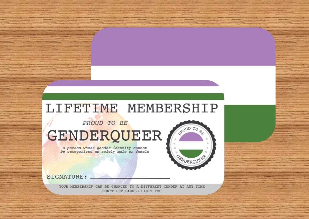 GENDERQUEER – Lifetime Membership Card – Queer World